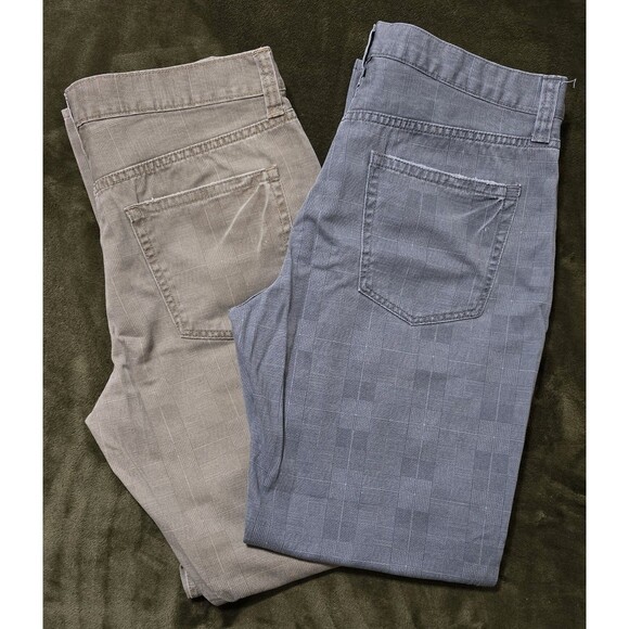 Roebuck & Co. Flat Front Slim Straight Chino Pants 2 Pairs Men's 34x32 - Picture 1 of 5
